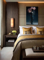 Neon Reverie – Surreal Atmospheric Gold Wire Wall Art 472