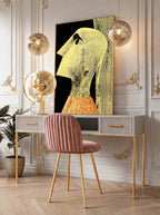 Yellow Figure – Surreal Graphic Engraving Portrait Wall Art 475
