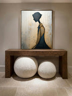 Still Coat – Surreal Urban Textured Silhouette Wall Art 476
