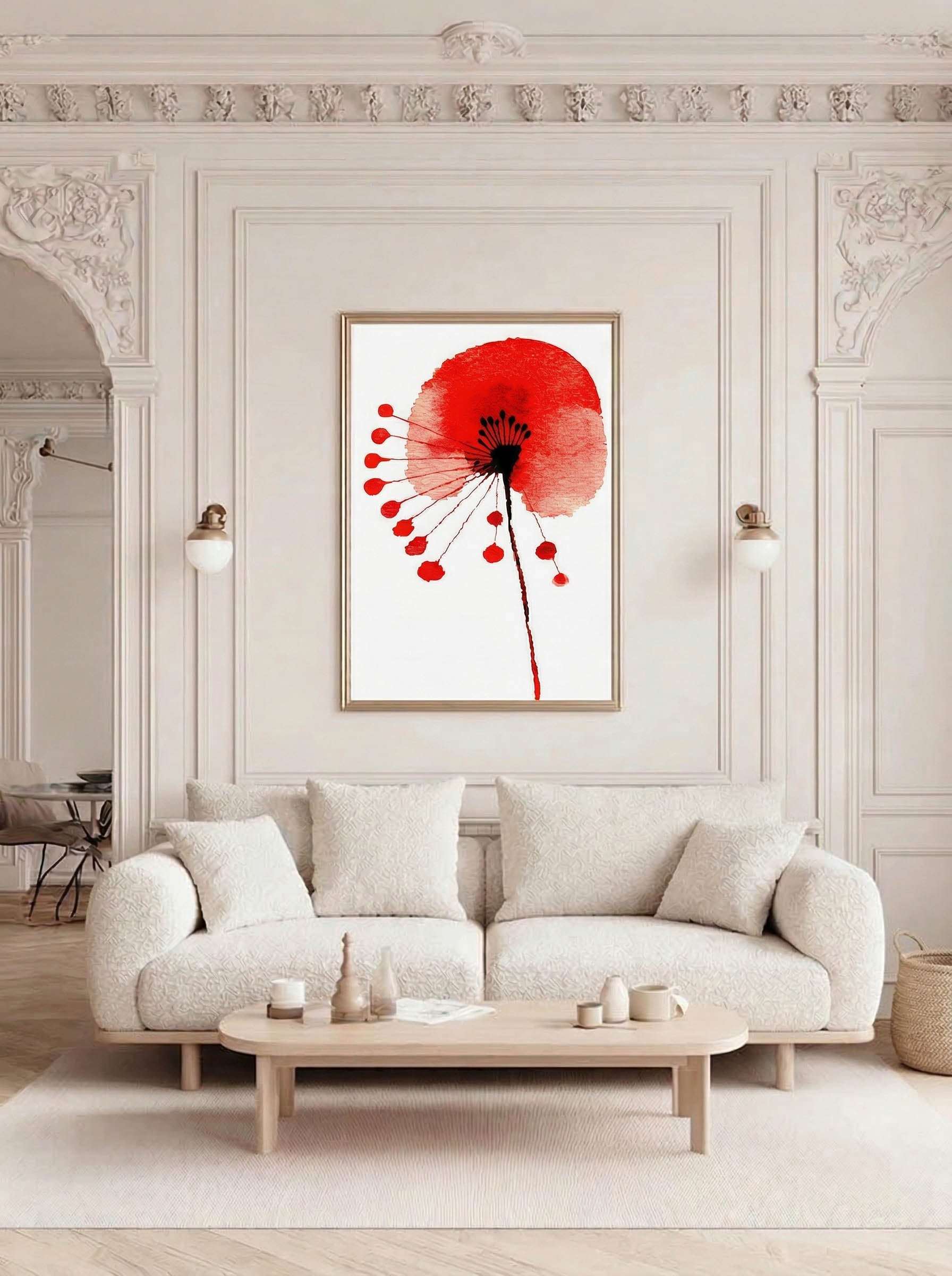 Red Poppy – Surreal Botanical Graphic Wall Art 477 Secondary image