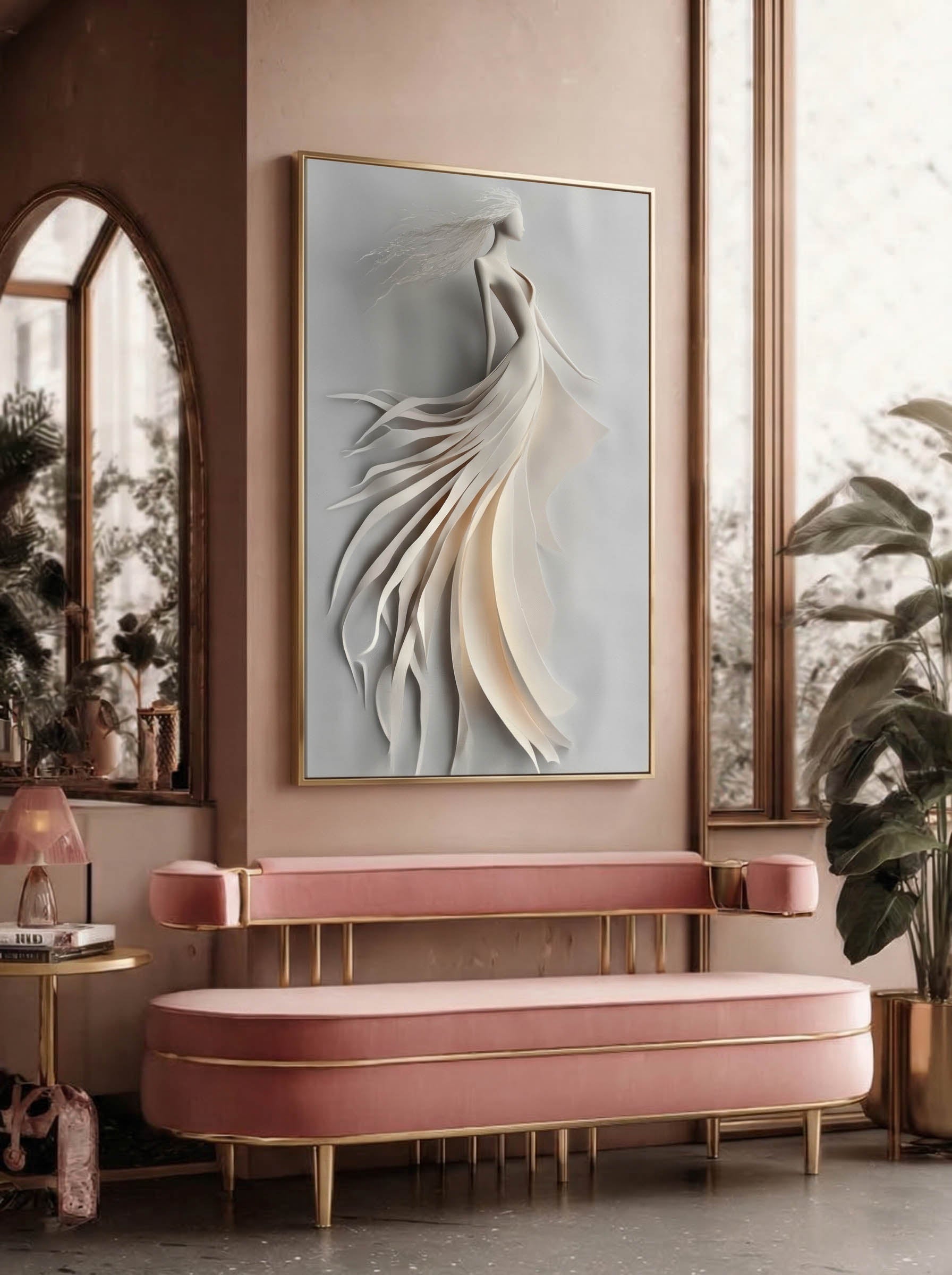 Ethereal Motion – Surreal Paper Relief Figure Wall Art 478 Secondary image