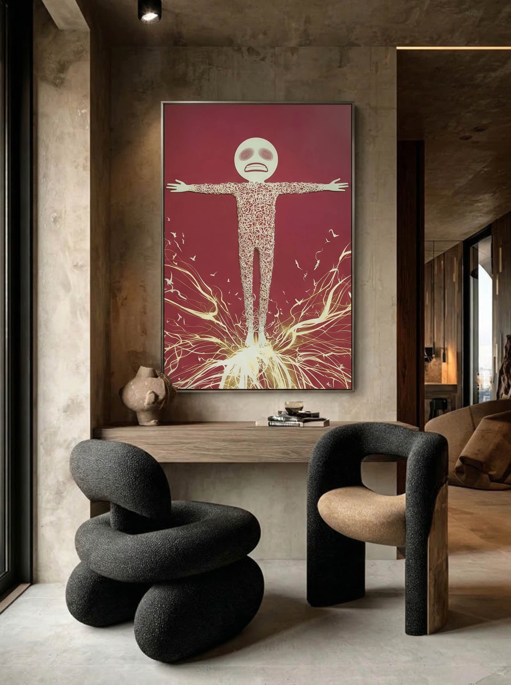 Luminous Unwinding – Surreal Graphic Spiral Figure Wall Art 481 Secondary image