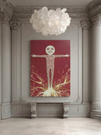 Luminous Unwinding – Surreal Graphic Spiral Figure Wall Art 481