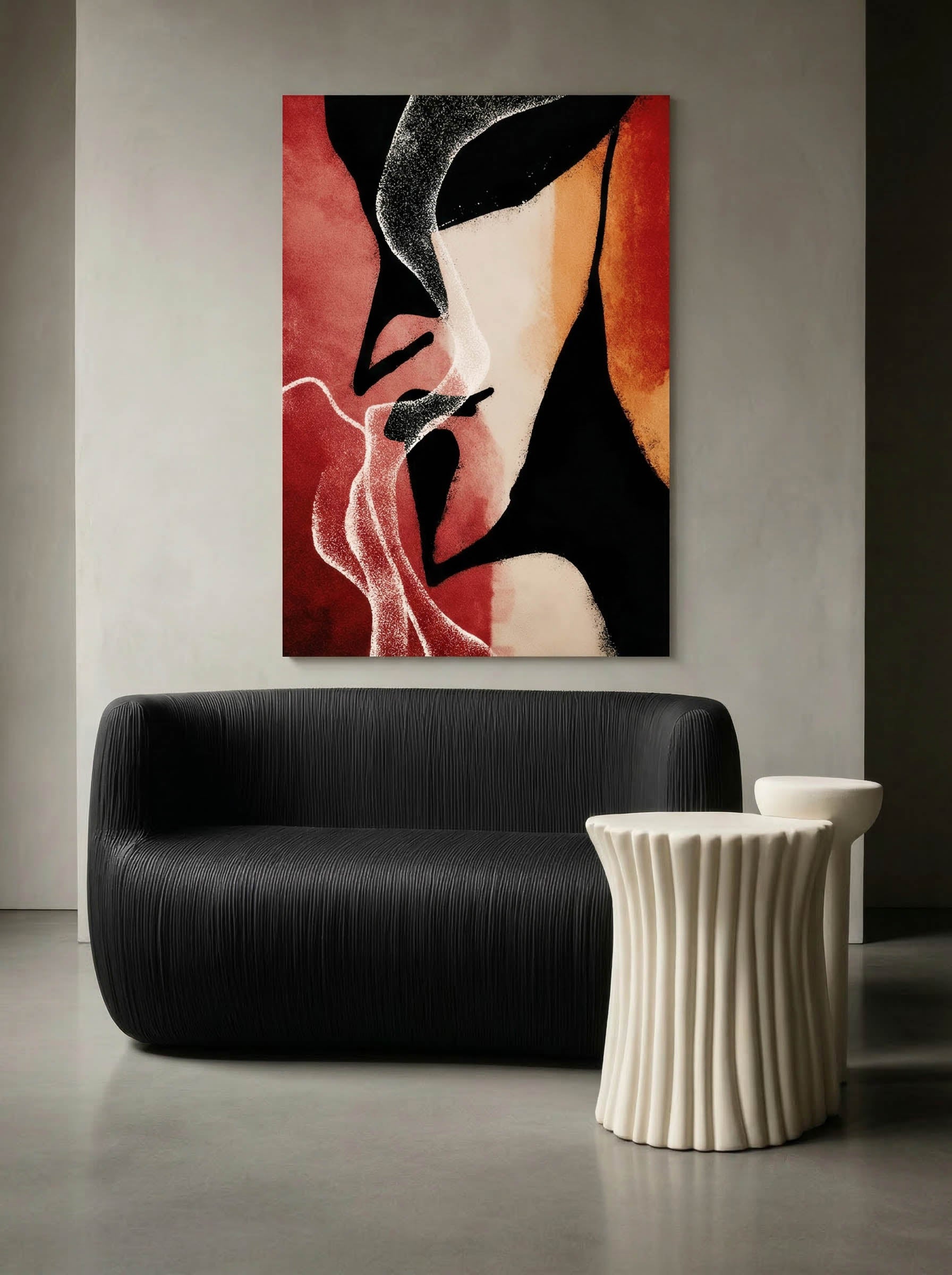 Crimson Echo – Surreal Abstract Crimson Silhouette Wall Art 483 Secondary image