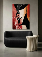 Crimson Echo – Surreal Abstract Crimson Silhouette Wall Art 483