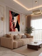 Crimson Echo – Surreal Abstract Crimson Silhouette Wall Art 483