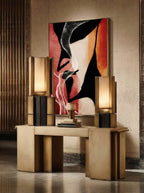 Crimson Echo – Surreal Abstract Crimson Silhouette Wall Art 483