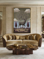 The Ancient Guardian – Surreal Geometric Stag Wall Art 484