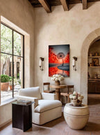 Crimson River Dandelion – Surreal Nature Wall Art 485