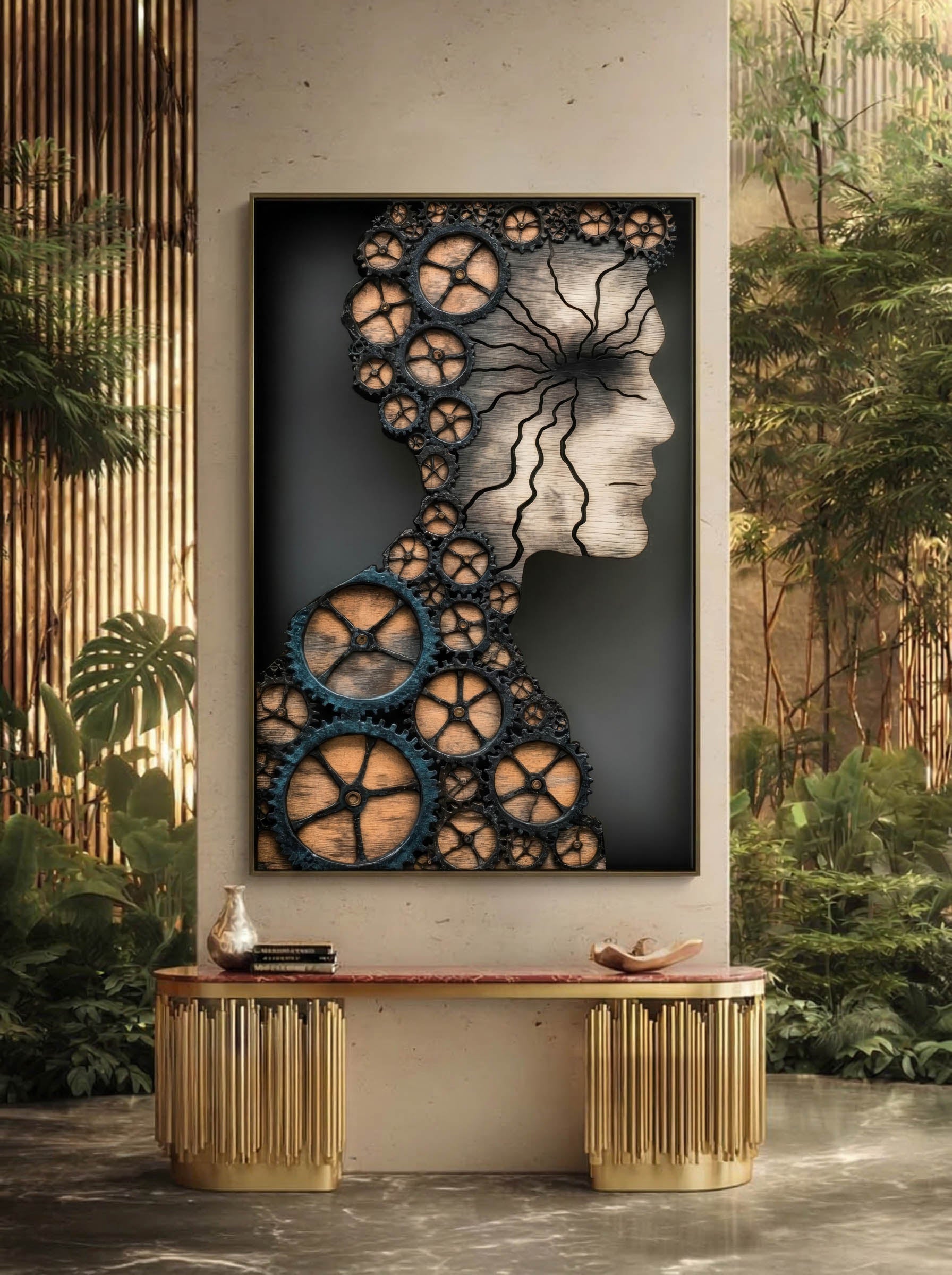 Contemporary Steampunk Silhouette – Surreal Steampunk Wall Art 490