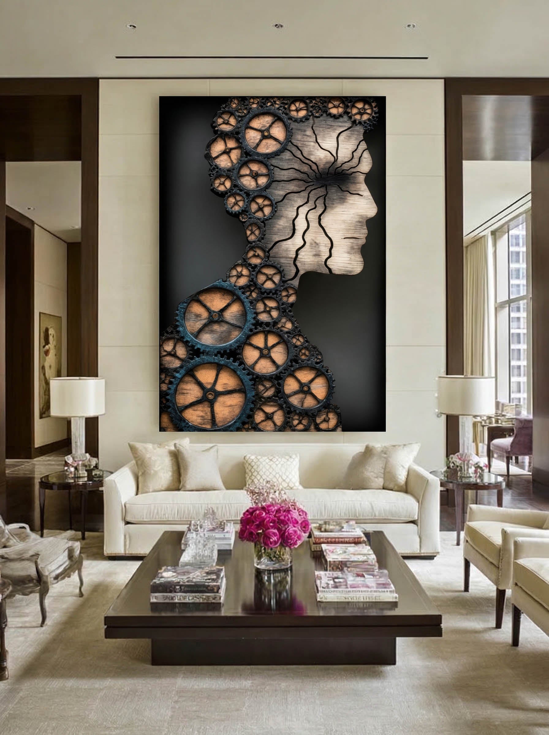 Contemporary Steampunk Silhouette – Surreal Steampunk Wall Art 490