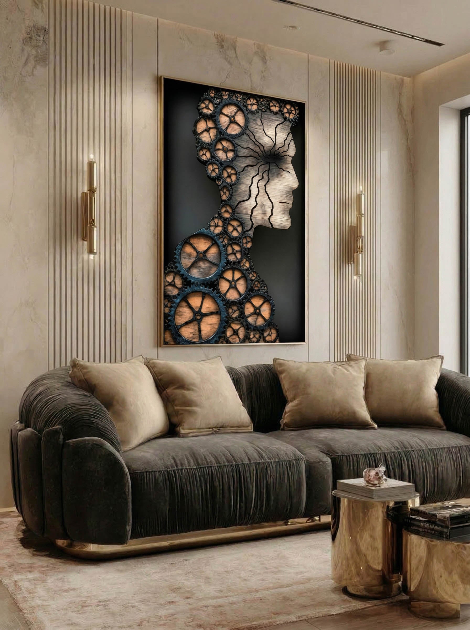 Contemporary Steampunk Silhouette – Surreal Steampunk Wall Art 490