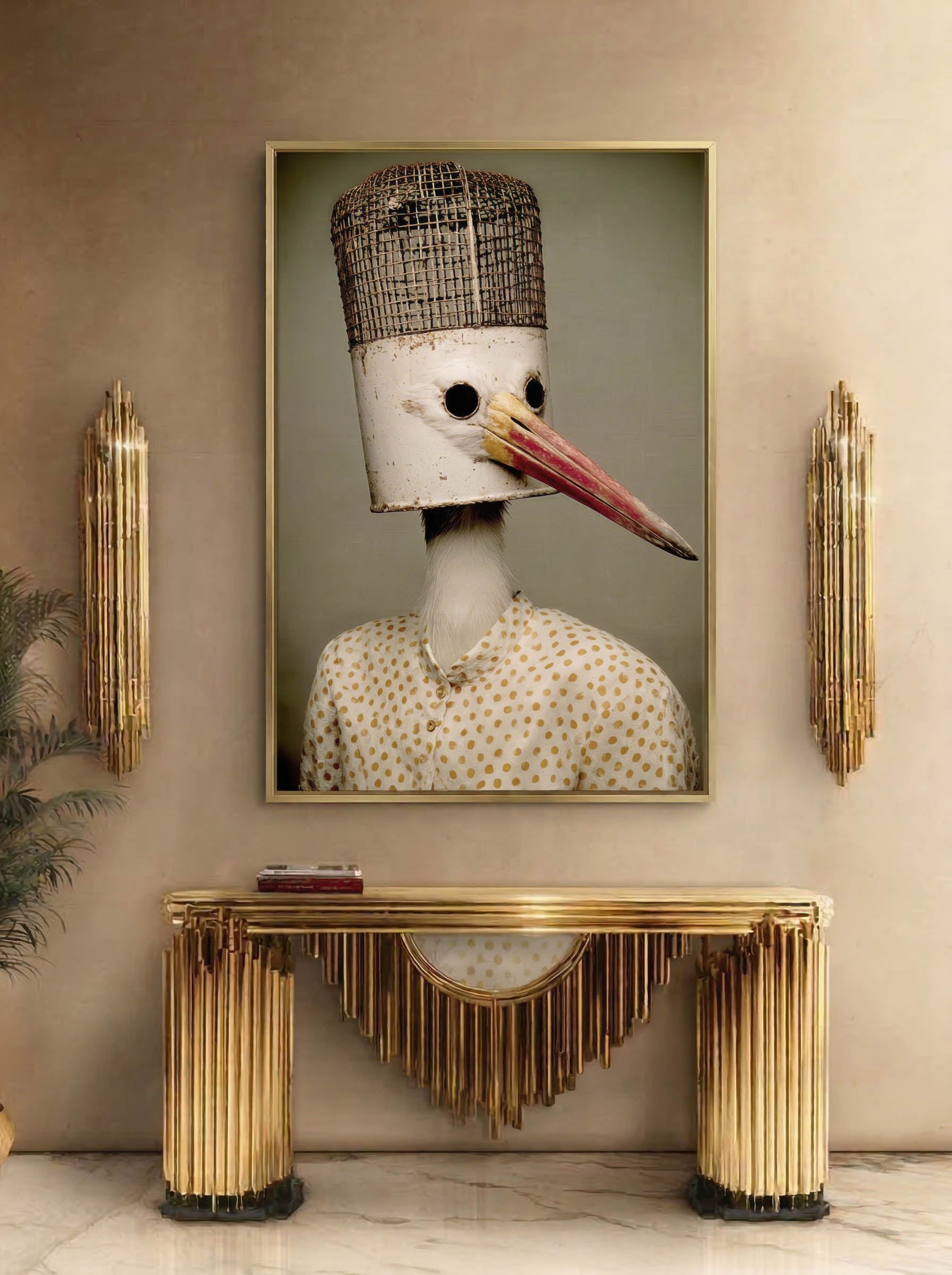 Whimsical Bird Portrait – Surreal Whimsical Wall Art 491