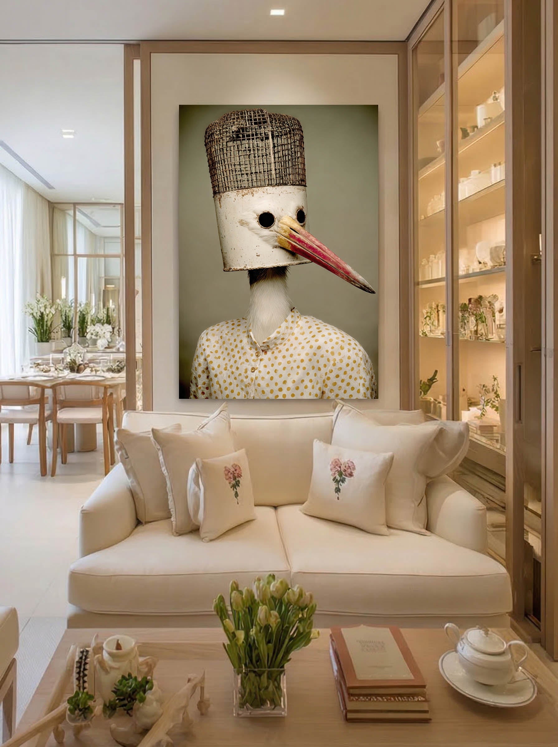 Whimsical Bird Portrait – Surreal Whimsical Wall Art 491