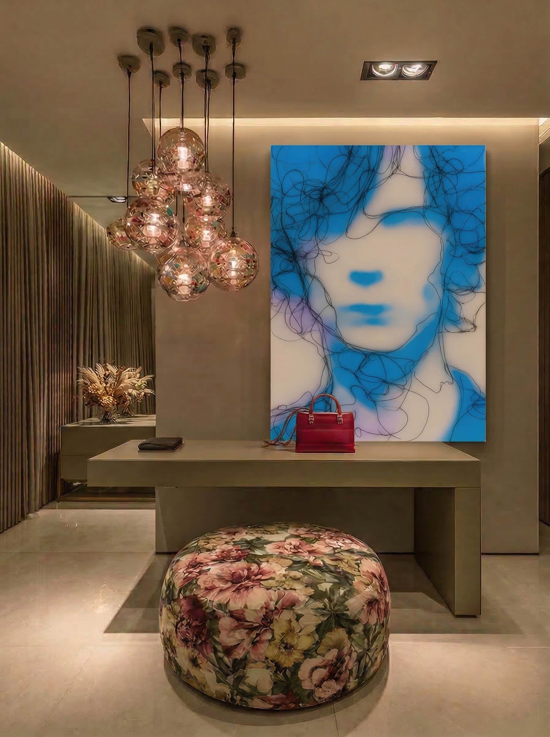 Minimalist Blue Portrait – Surreal Minimalist Wall Art 492