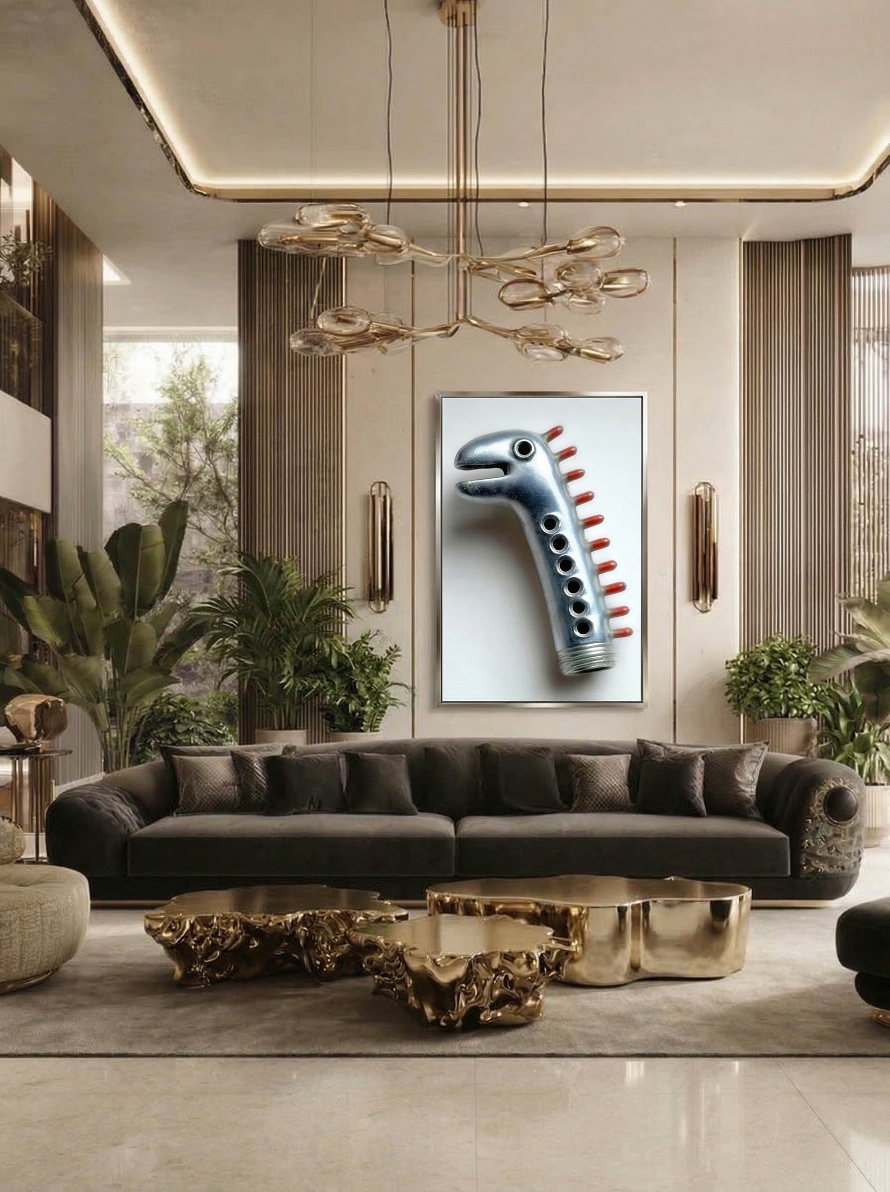 Abstract Mechanical Form – Surreal Steampunk Wall Art 498 Secondary image