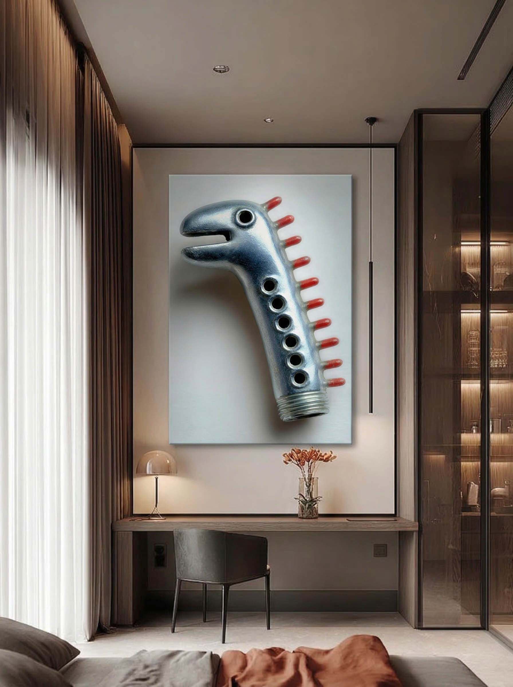 Abstract Mechanical Form – Surreal Steampunk Wall Art 498