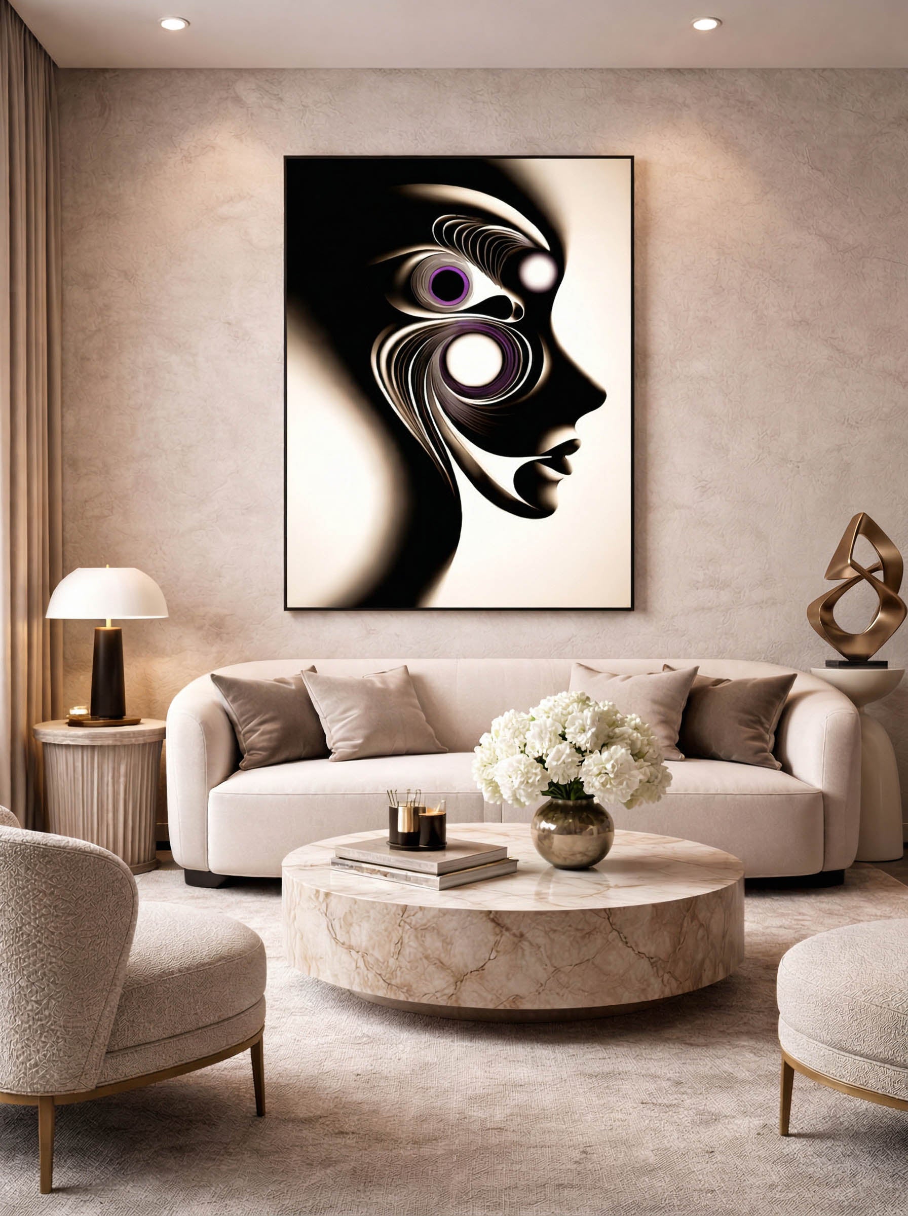 Inner Swirl – Surreal Abstract Silhouette Wall Art 502