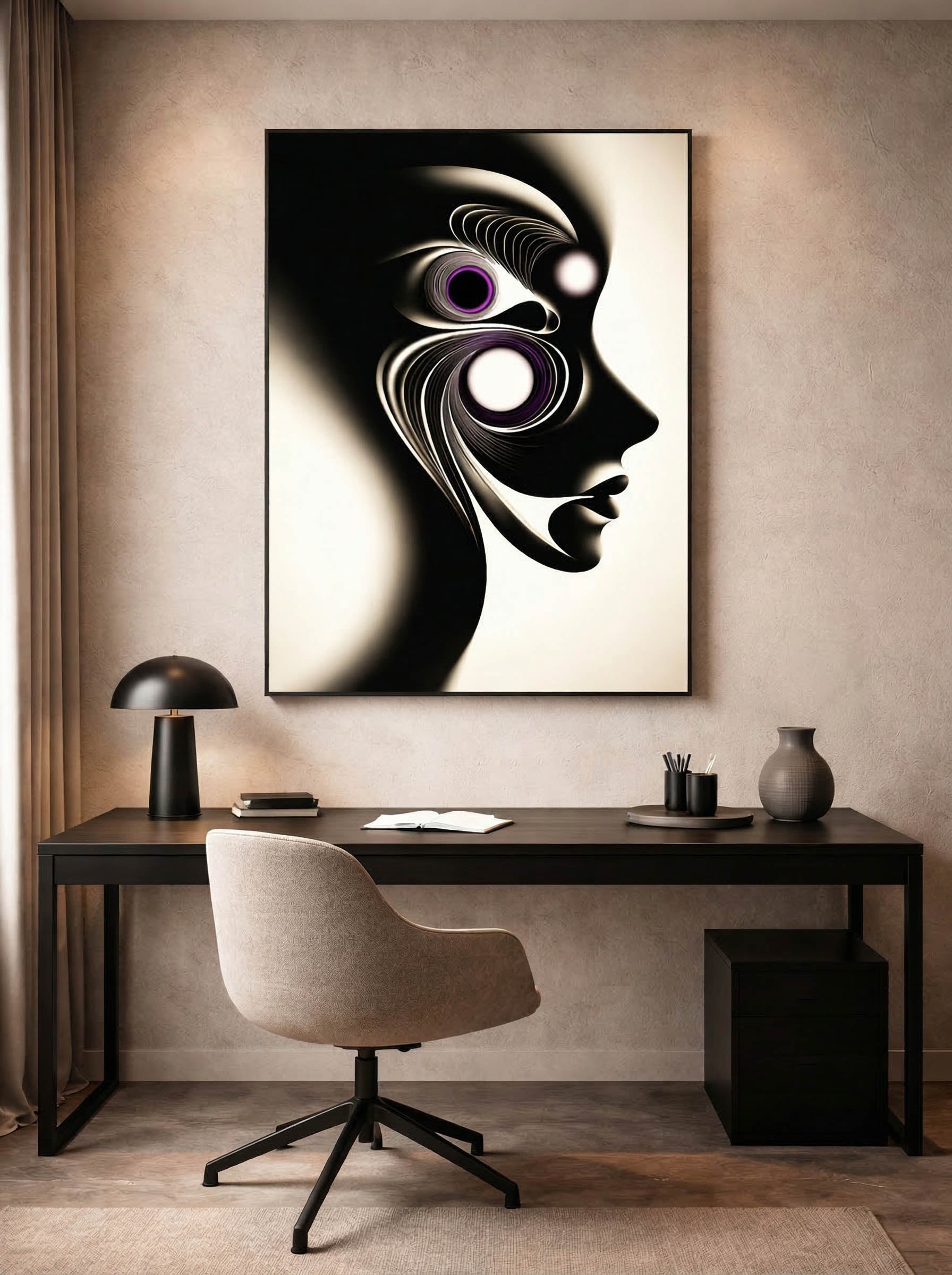 Inner Swirl – Surreal Abstract Silhouette Wall Art 502