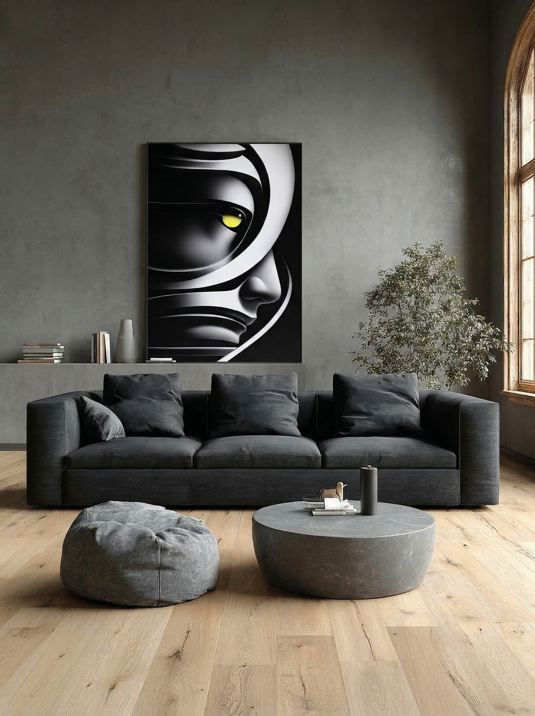 Neon Vigil – Surreal Futuristic Graphic Wall Art 506