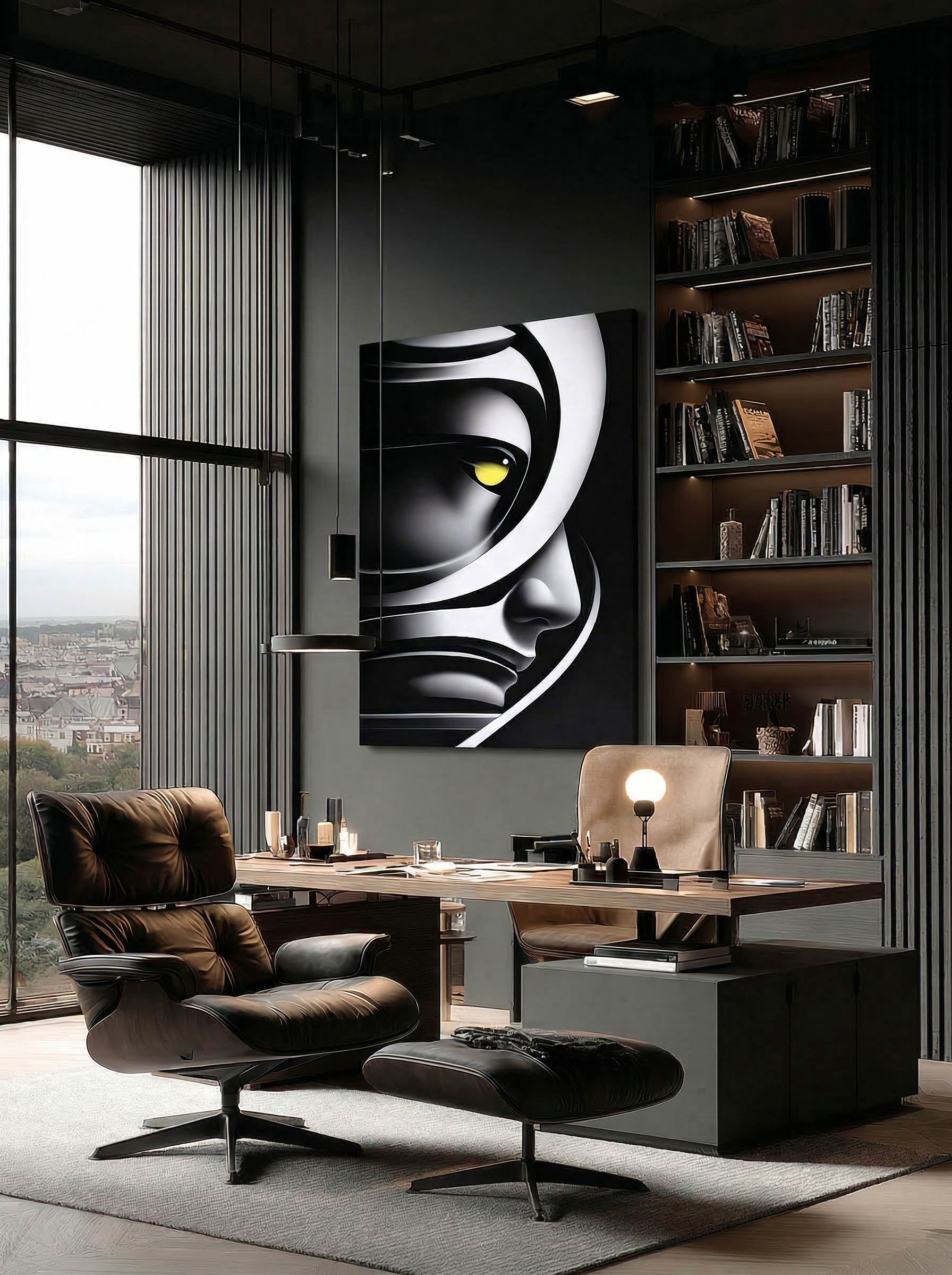 Neon Vigil – Surreal Futuristic Graphic Wall Art 506