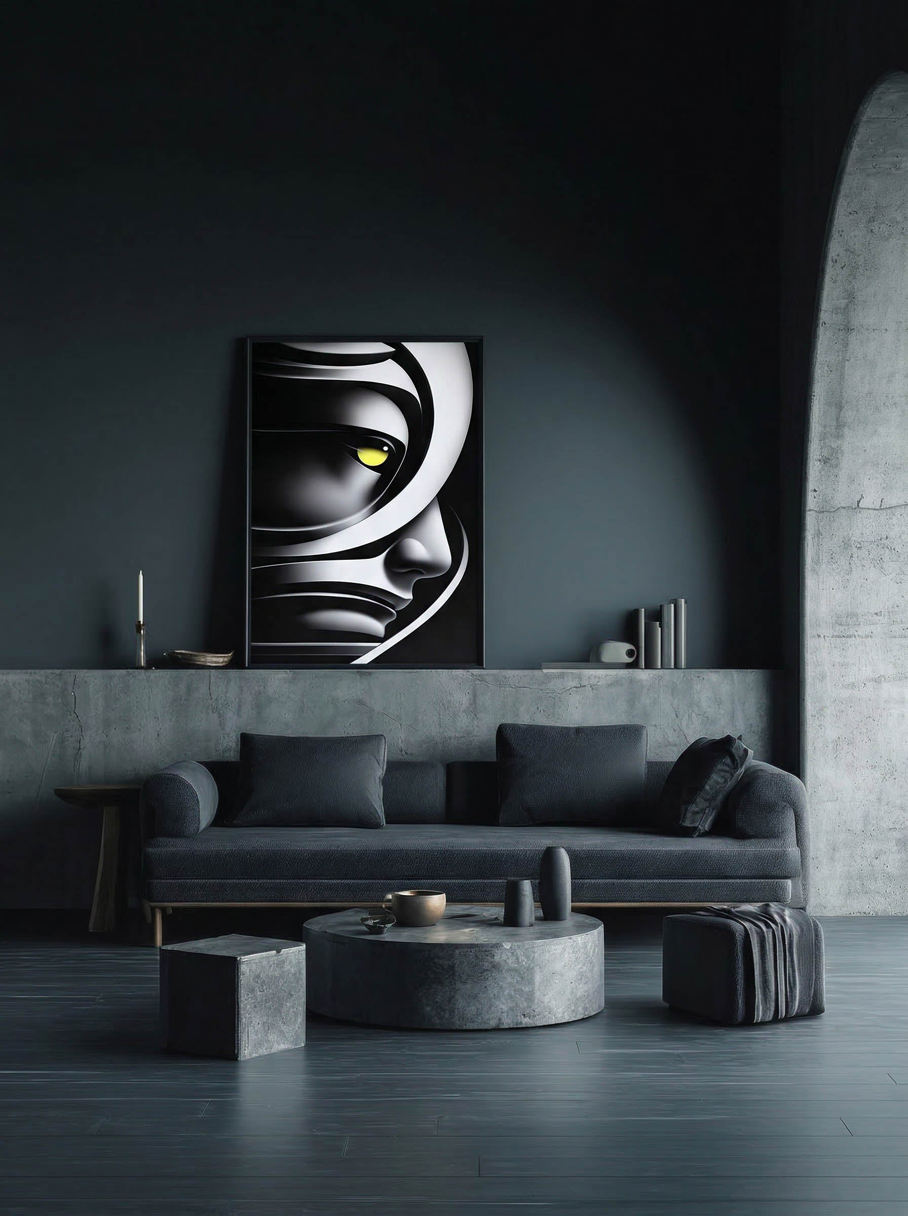 Neon Vigil – Surreal Futuristic Graphic Wall Art 506