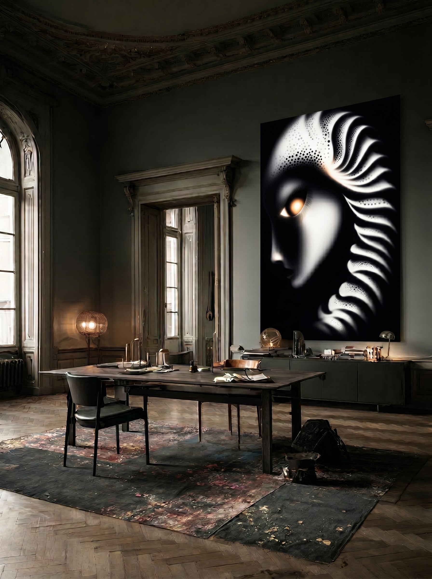 Amber Gaze – Surreal Contemporary Portrait Wall Art 510