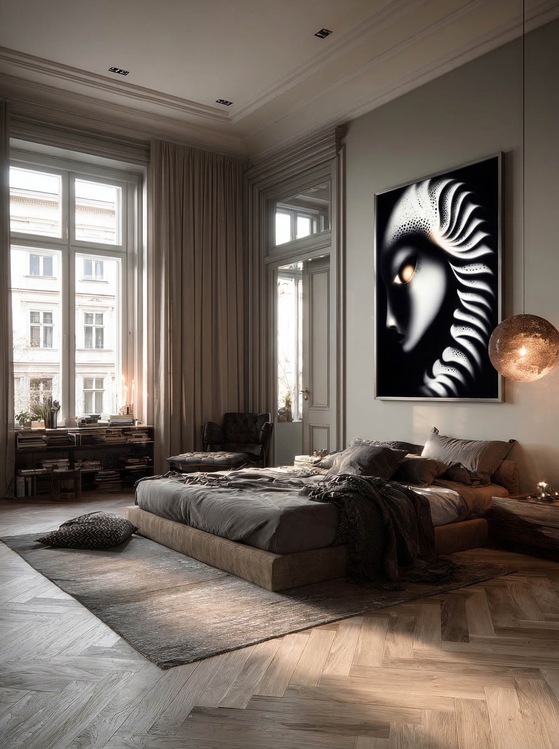 Amber Gaze – Surreal Contemporary Portrait Wall Art 510