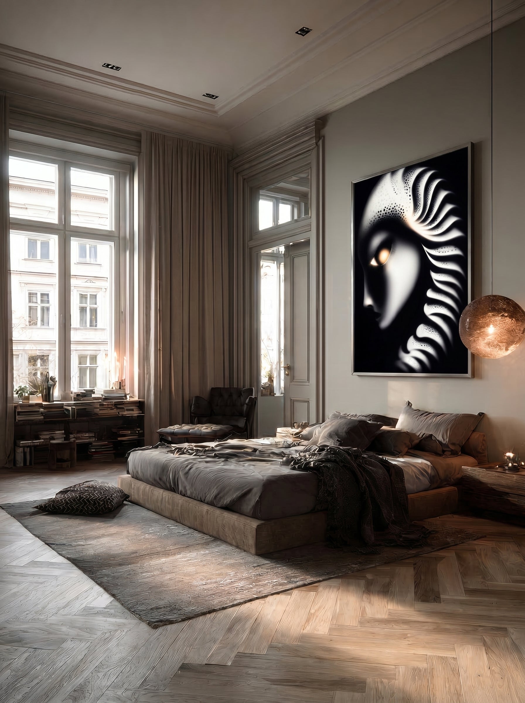 Amber Gaze – Surreal Contemporary Portrait Wall Art 510