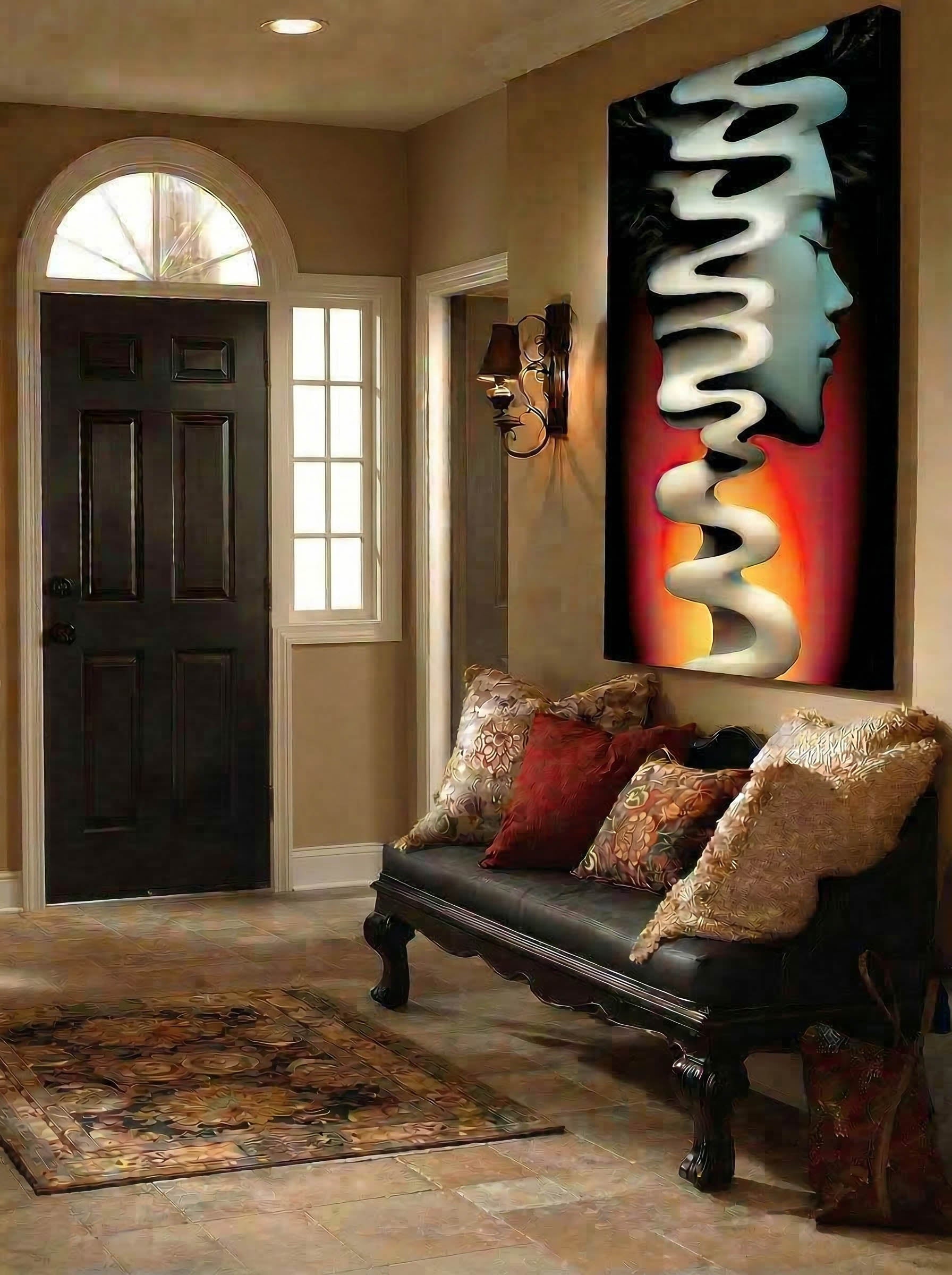 Fluid Mind – Surreal Teal Abstract Portrait Wall Art 513