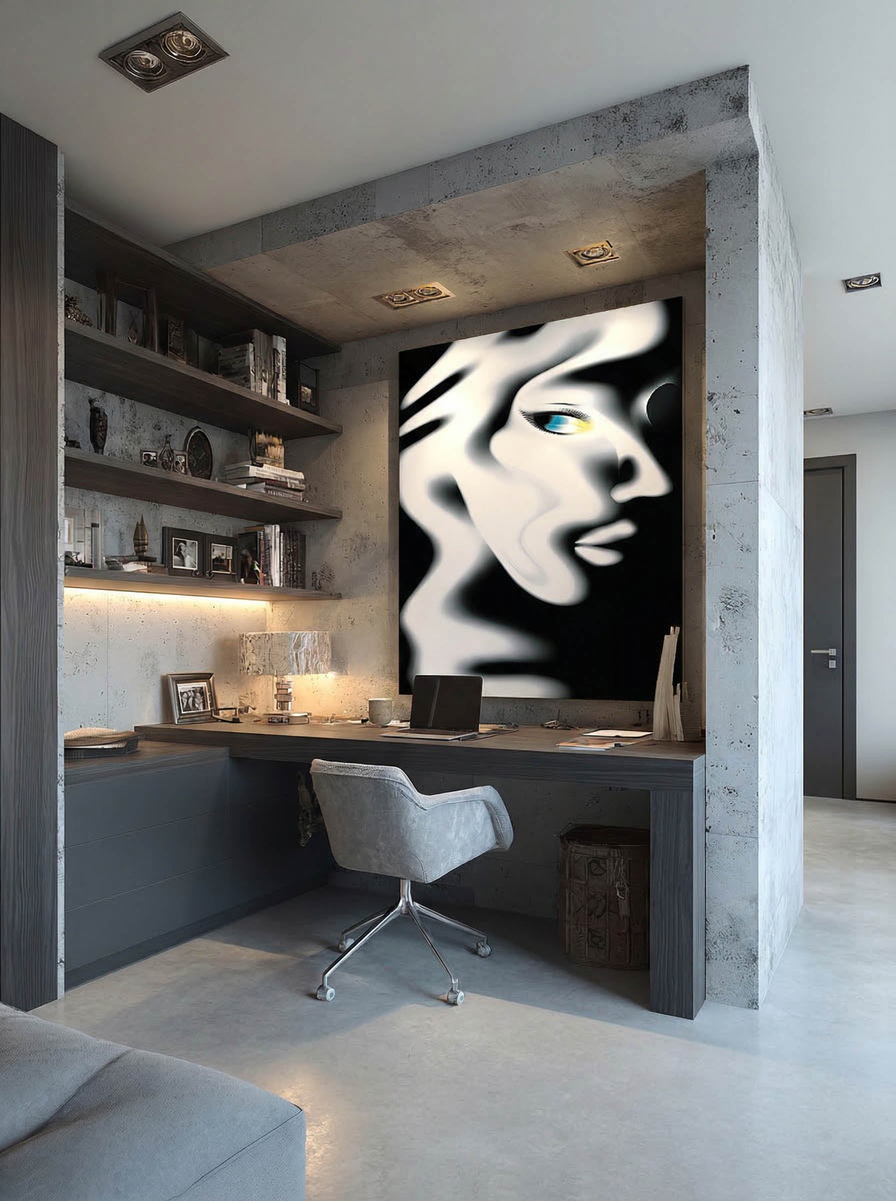 Urban Romance – Surreal Black White City Wall Art 514
