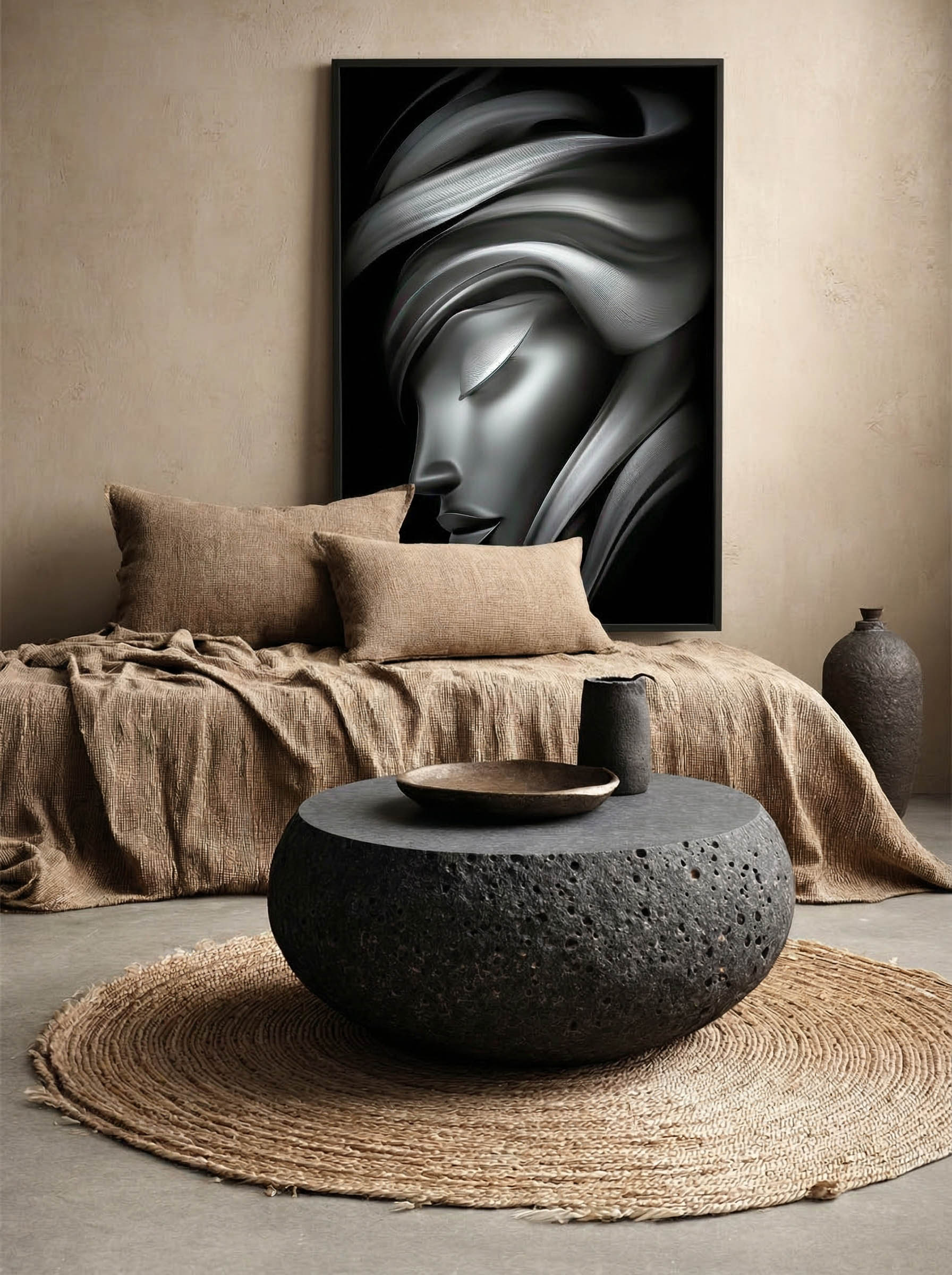 Shadow Grace – Surreal Wabi Sabi Portrait Wall Art 518 Secondary image