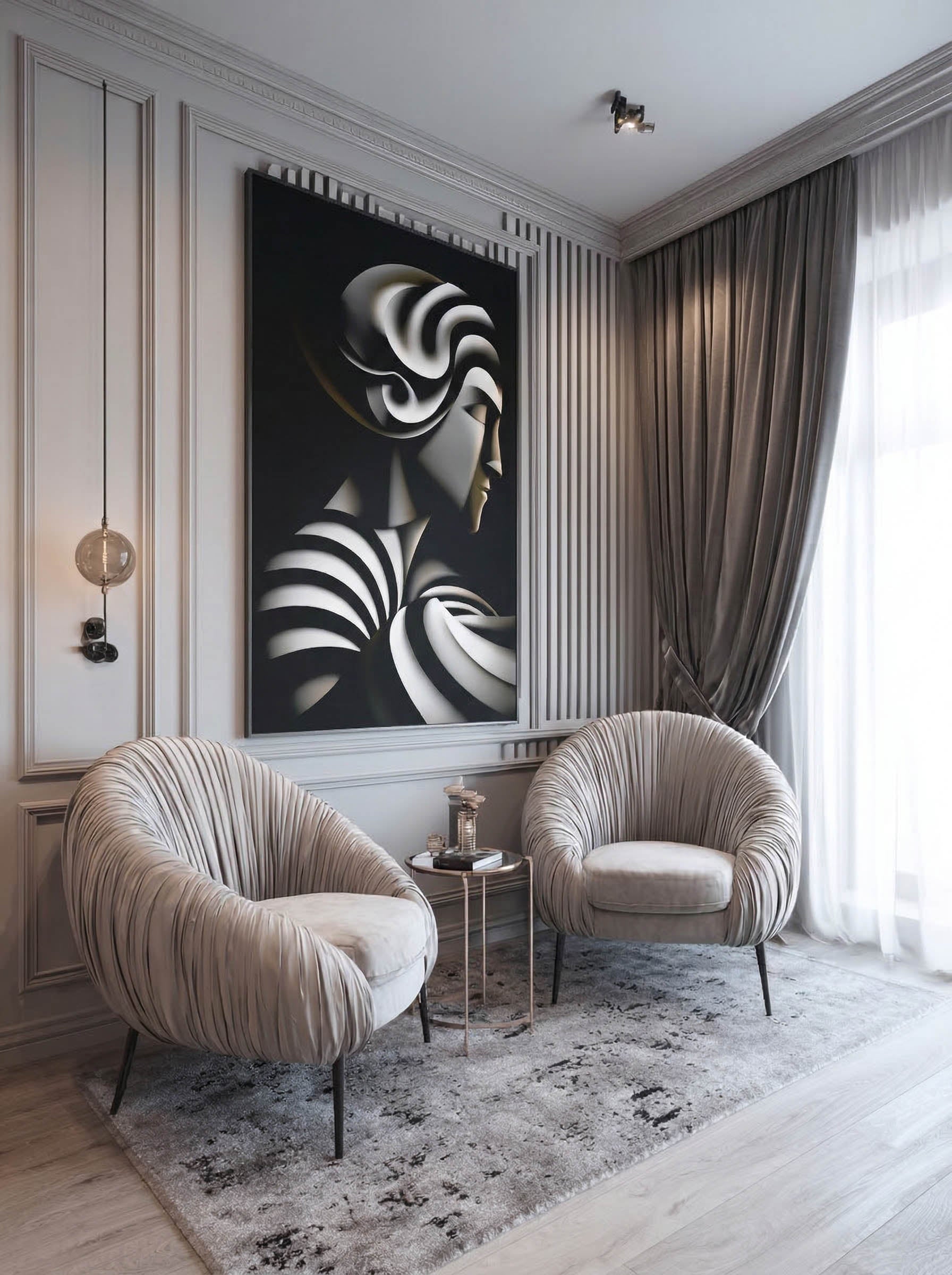 Eternal Flow – Surreal Sculptural Portrait Wall Art 520 Secondary image