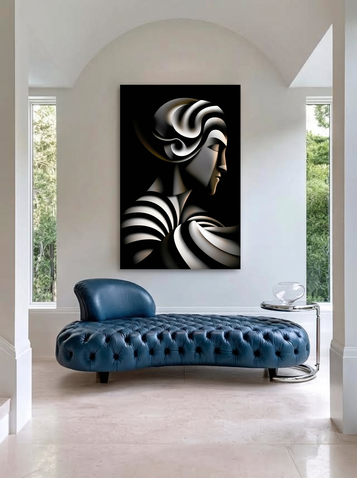 Striped Cubist Portrait 520