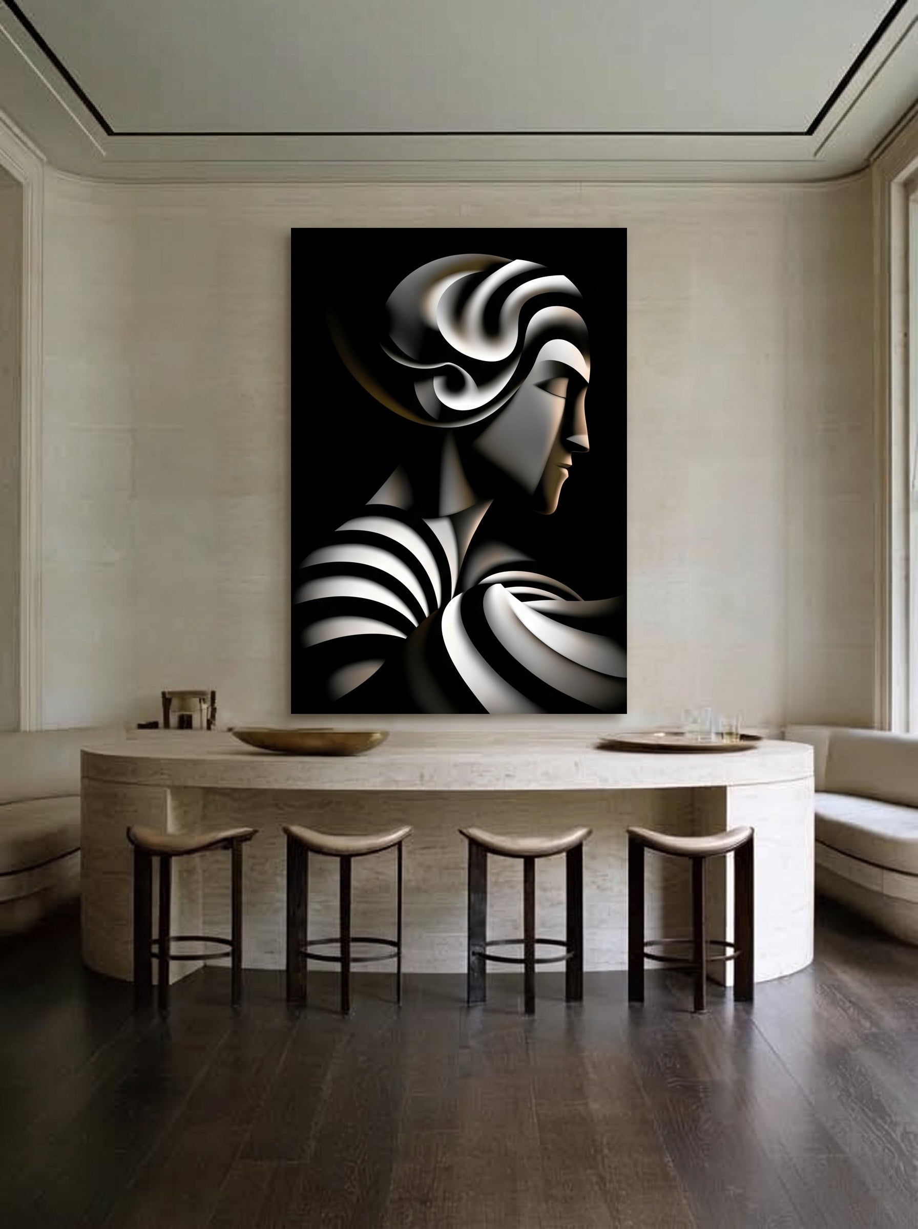 Striped Cubist Portrait 520 Secondary image