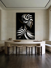 Striped Cubist Portrait 520