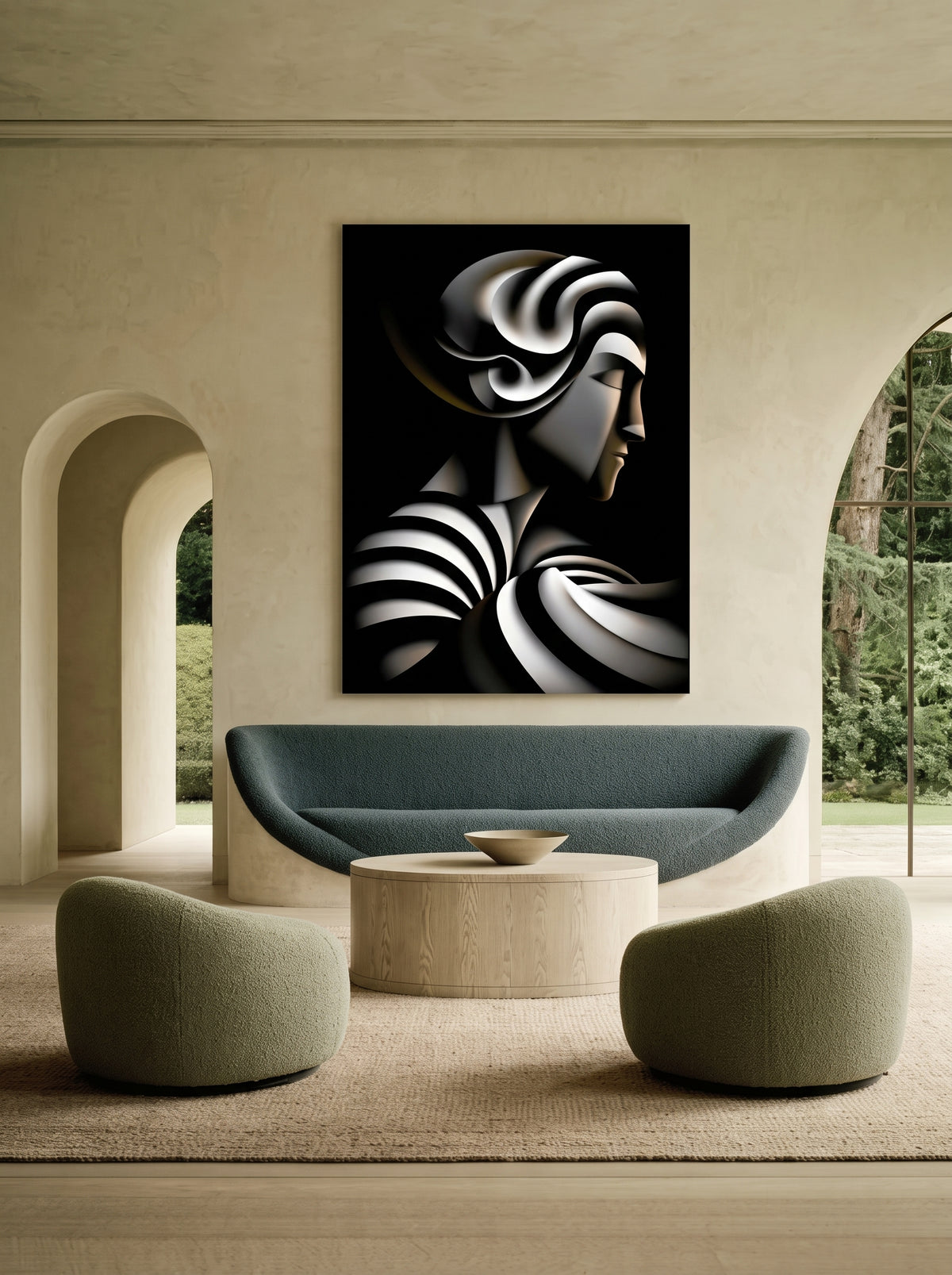 Striped Cubist Portrait 520