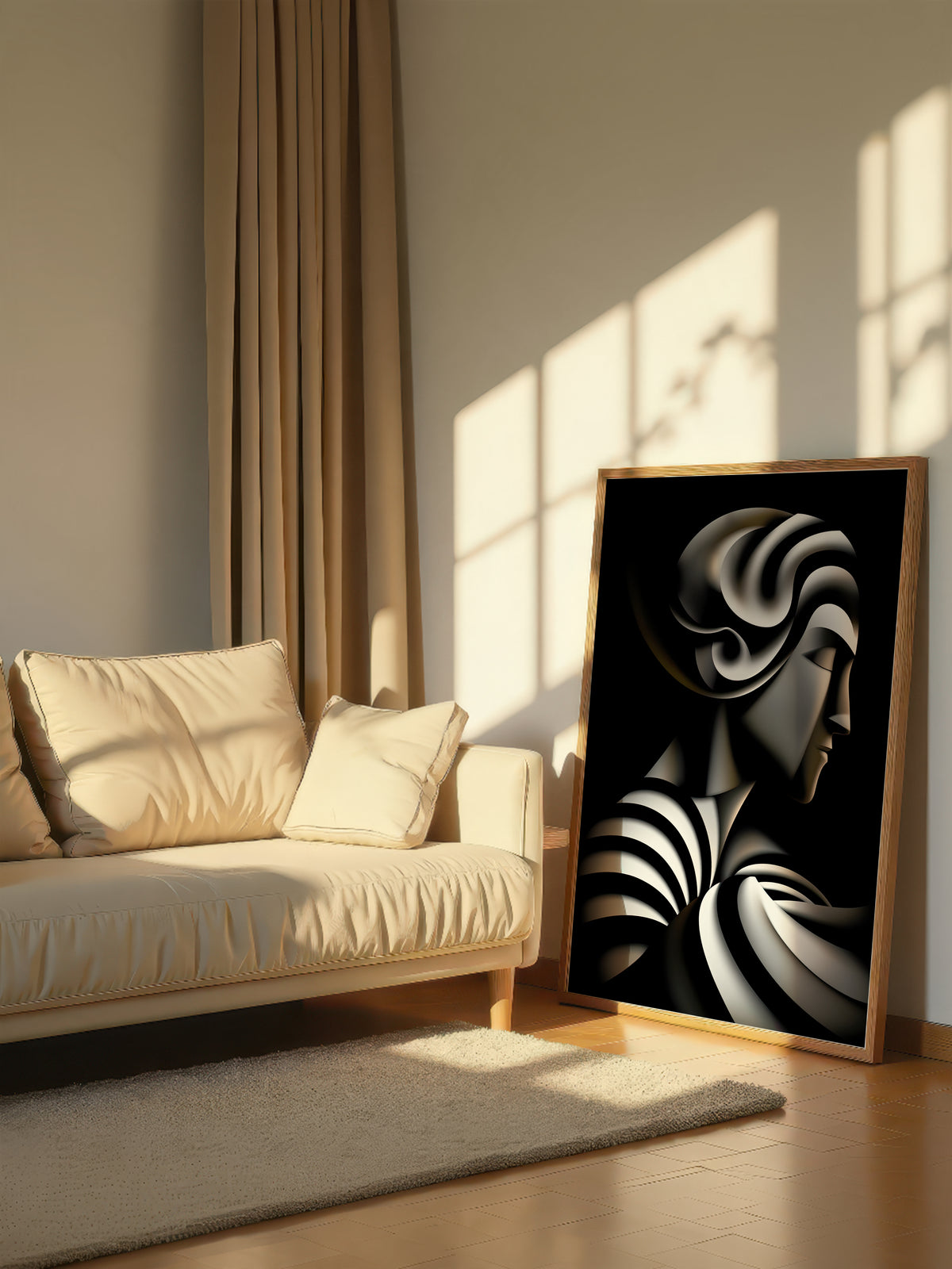 Striped Cubist Portrait 520