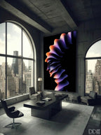 Prism Pulse – Surreal Purple Orange Portrait Wall Art 523