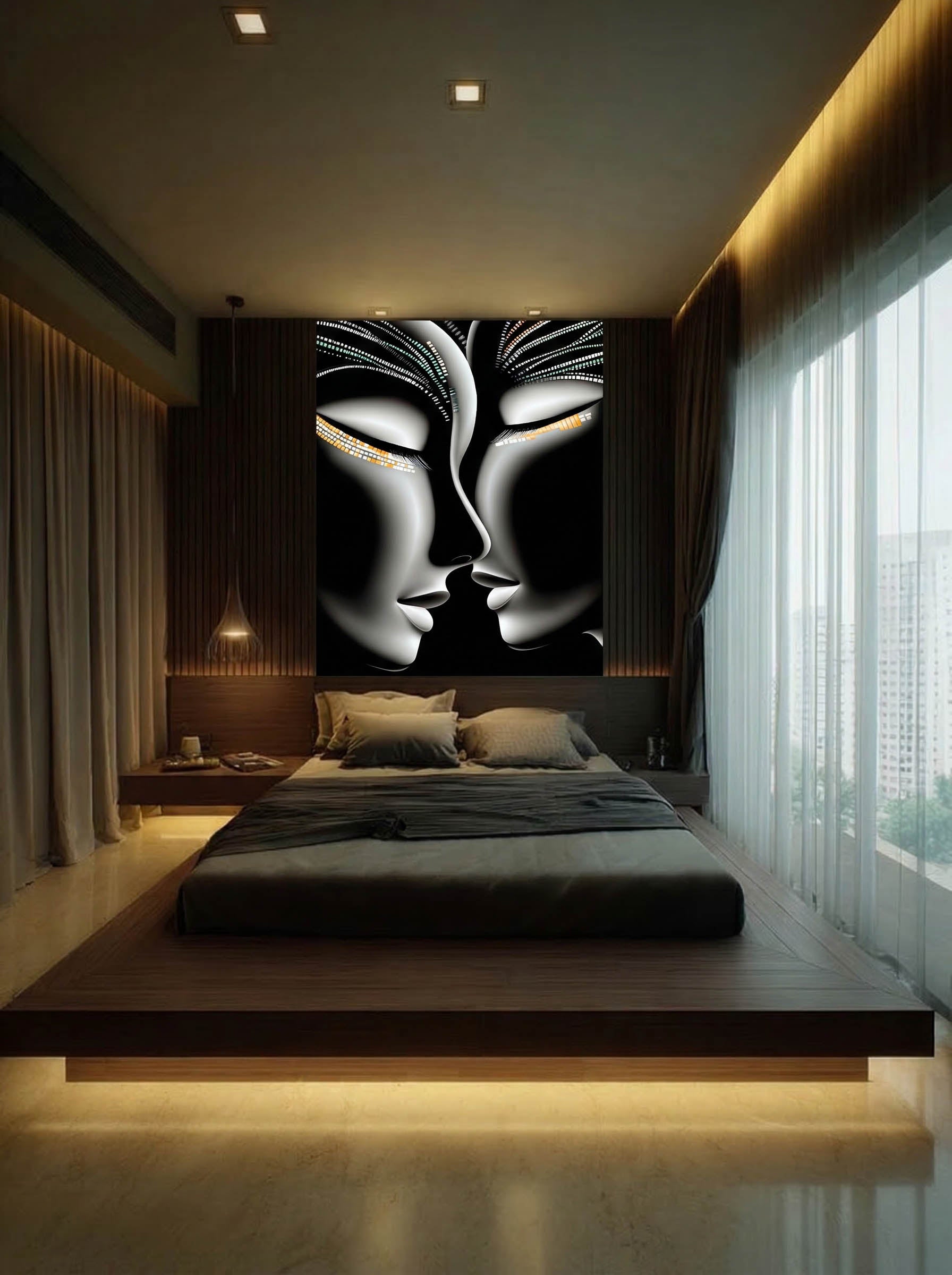 Tacit Intimacy – Surreal Dual Portrait Wall Art 524