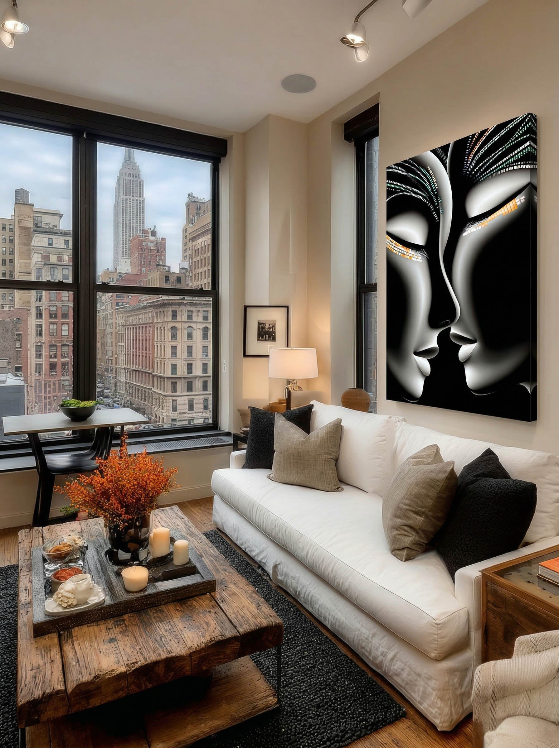 Tacit Intimacy – Surreal Dual Portrait Wall Art 524