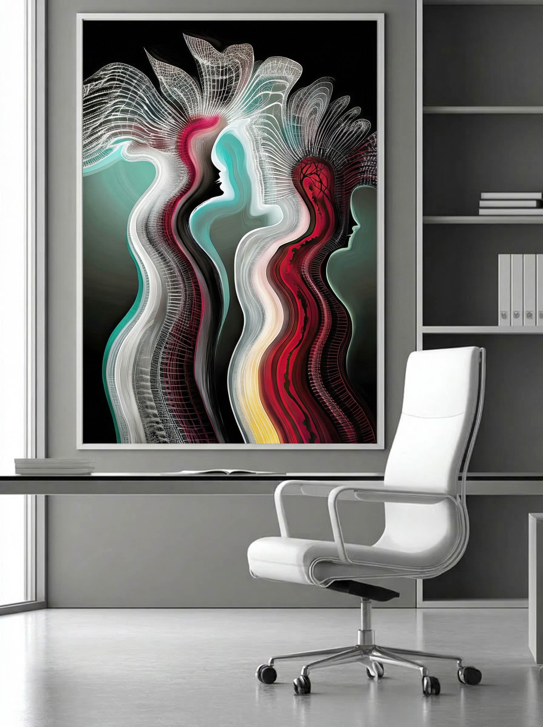 Luminous Echoes – Surreal Trio Silhouette Wall Art 527
