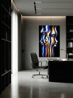 Divergent Vision – Surreal Blue Orange Portrait Wall Art 528
