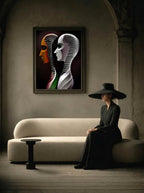 Synchronized Soul – Surreal Bronze Dual Portrait Wall Art 529