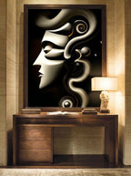 Mechanical Muse – Surreal Sculptural Portrait Wall Art 531