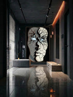 Divided Reflection – Surreal Fractured Duality Wall Art 539