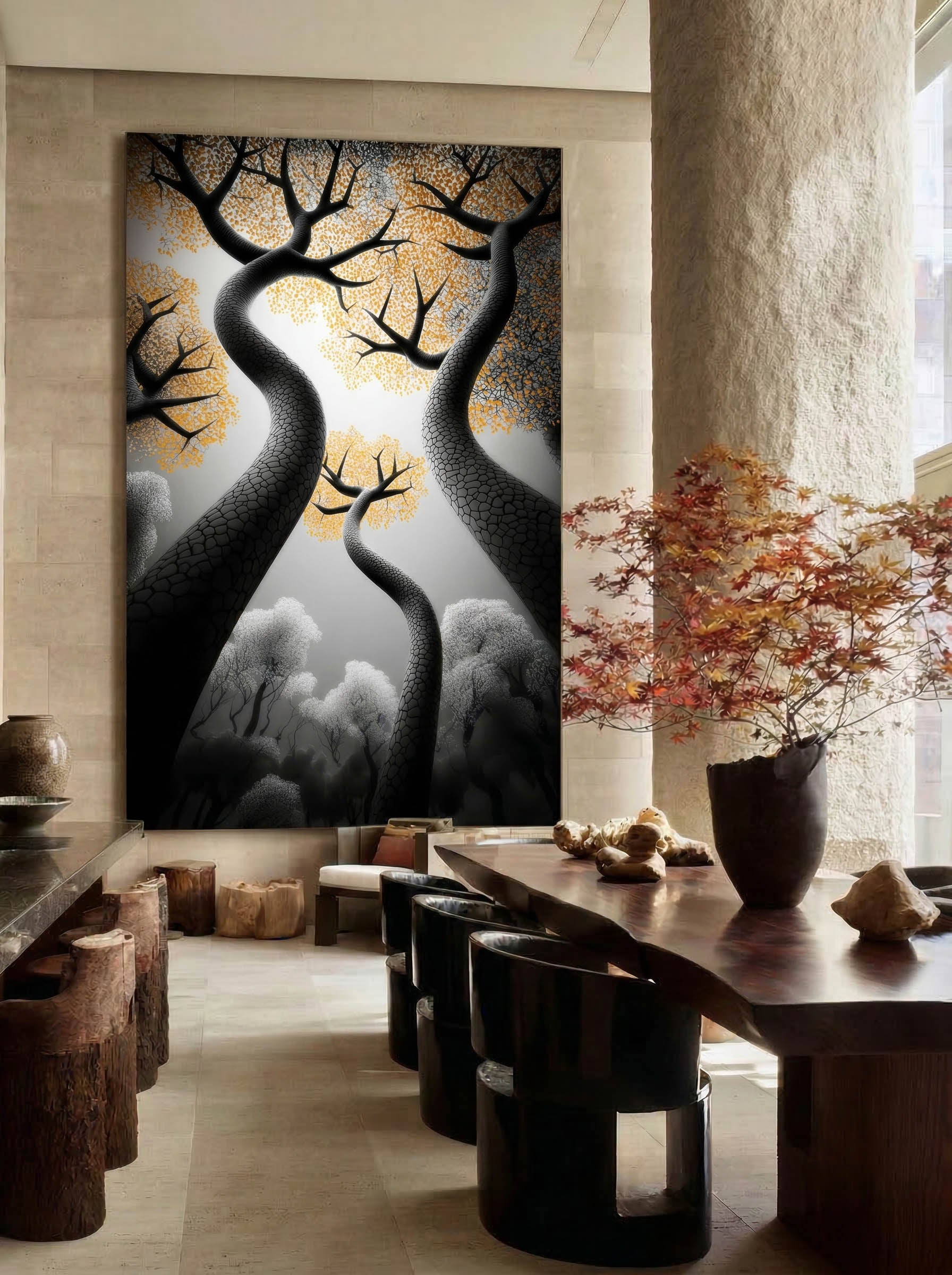 Golden Ascent – Surreal Autumn Forest Wall Art 541 Secondary image