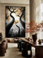 Golden Ascent – Surreal Autumn Forest Wall Art 541