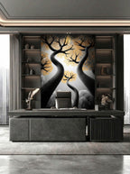Golden Ascent – Surreal Autumn Forest Wall Art 541