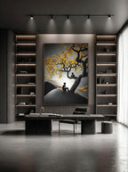 Golden Reflection – Surreal Landscape Tree Wall Art 542